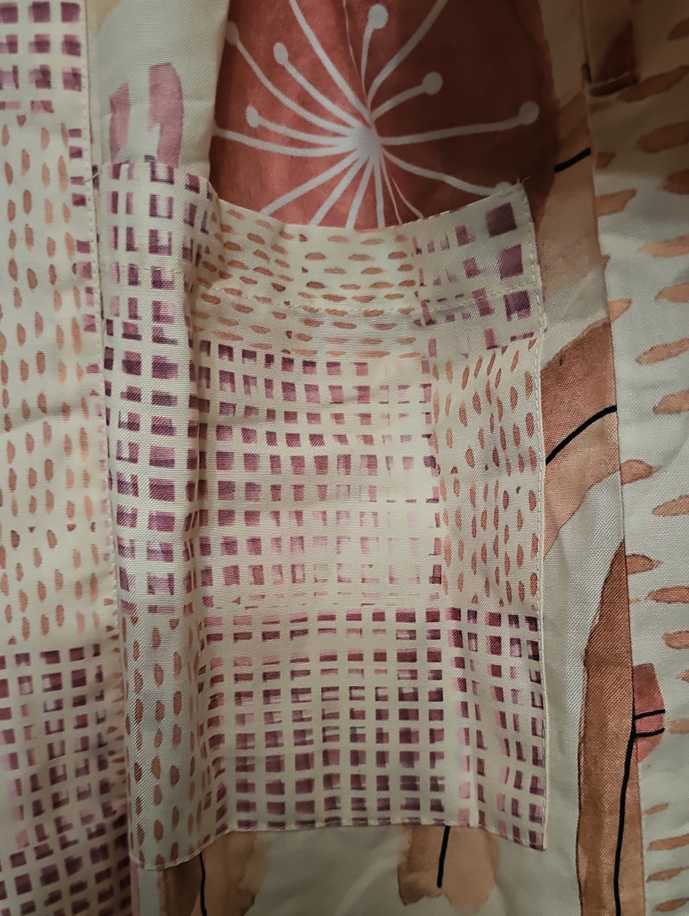 World Market Pajamas Kimono Wrap Cover Up No Tie Cream Peach Pink One Size New - Picture 9 of 10